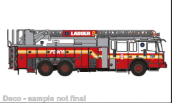 PCX87 PCX870693 - H0 - Ferrara Ultra, Ladder 8 Feuerwehr Manhatten